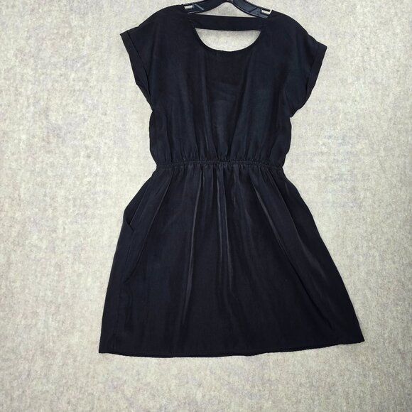 Pink Republic Womens Black Short-Sleeve Dress With Pockets Polyester Size M - Picture 2 of 8